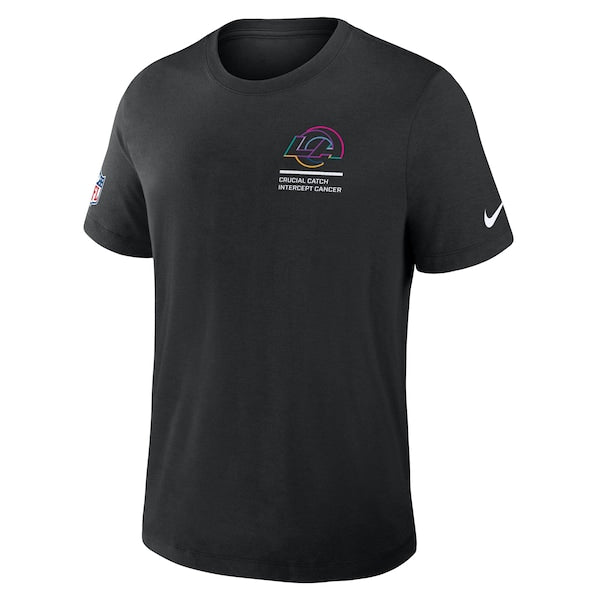 Los Angeles Rams Nike 2025 NFL Crucial Catch Tri-Blend Dri-FIT T-Shirt - Black - Image 2