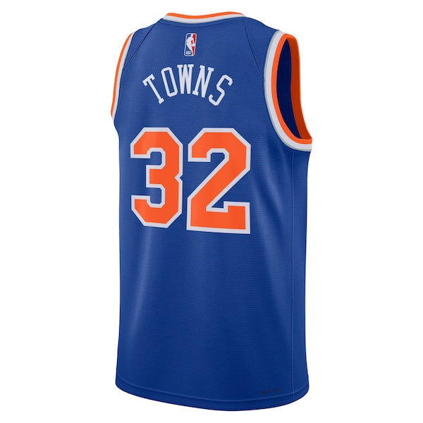 Karl-Anthony Towns New York Knicks Nike Unisex Swingman Jersey - Blue - Icon Edition - Image 3