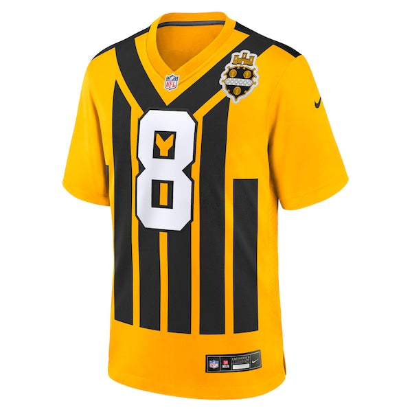 Aaron Rodgers Pittsburgh Steelers Nike Alternate 1933 Throwback Game Jersey - Gold/Black - Image 3