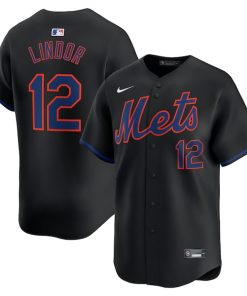 Francisco Lindor New York Mets Nike Alternate Limited Player Jersey?¨C Black