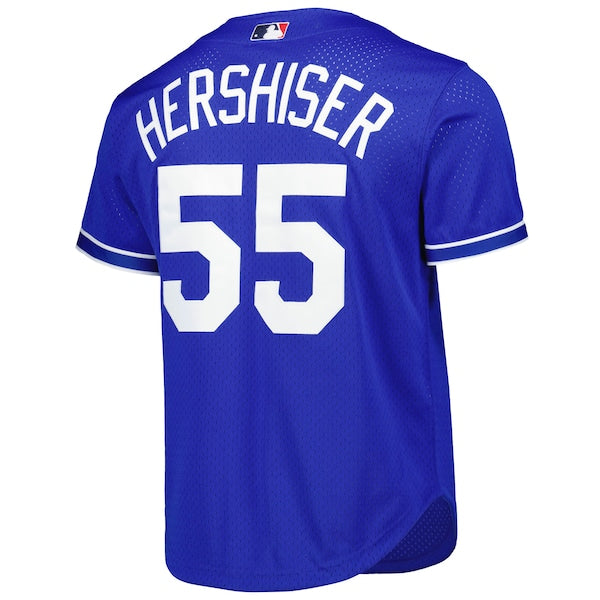 Orel Hershiser Los Angeles Dodgers Cooperstown Collection Mesh Batting Practice Button-Up Jersey - Royal - Image 3