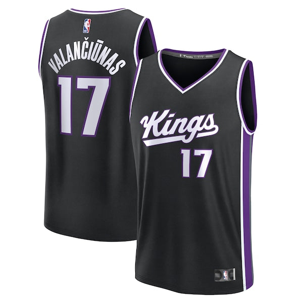 Jonas Valan?i¨±nas Sacramento Kings Youth Fast Break Replica Player Jersey - Black - Icon Edition