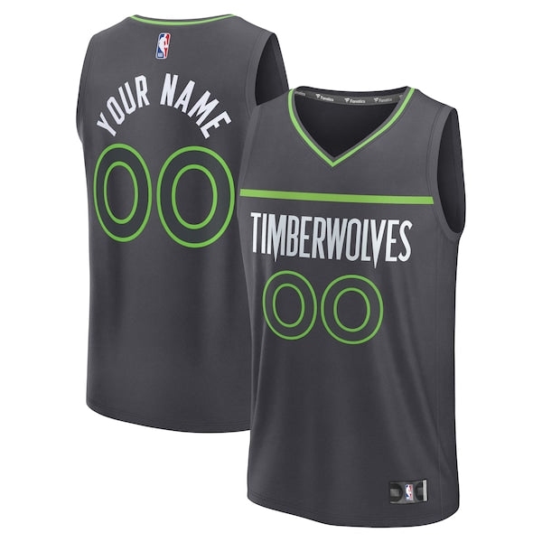 Minnesota Timberwolves Fastbreak Custom Jersey - Statement Edition - Anthracite