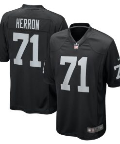 Justin Herron Las Vegas Raiders Nike Team Game Jersey -  Black