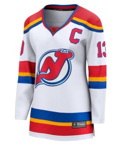 Alternative view of Nico Hischier New Jersey Devils  Women's Captain Patch Special Edition 2.0 Breakaway Player Jersey - White