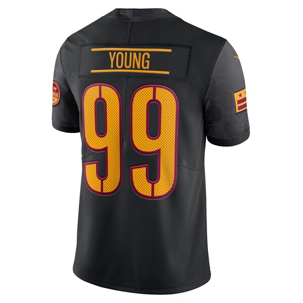 Chase Young Washington Commanders Nike Alternate Vapor Limited Jersey - Black/Burgundy/White - Image 4