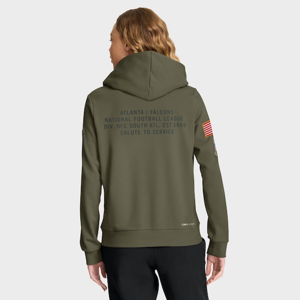 Atlanta Falcons Nike Women's 2025 Salute to Service Sideline Standard Issue Dri-FIT Hoodie - Olive - Image 2