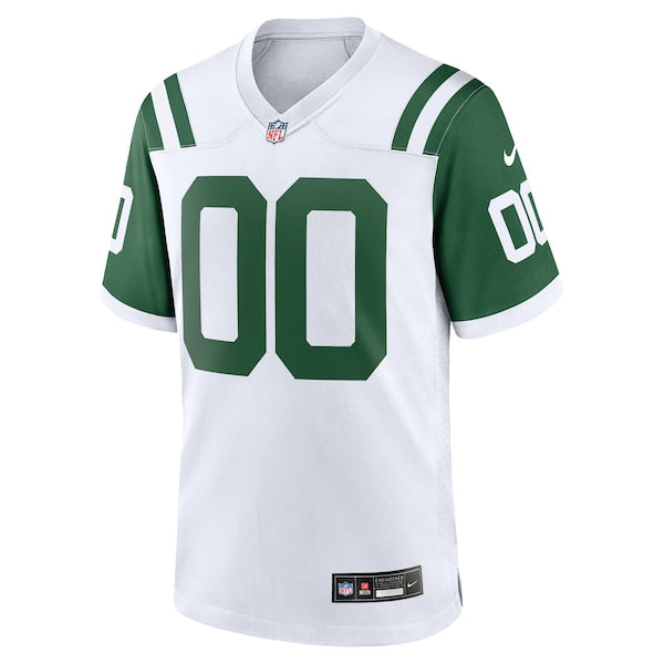 New York Jets Nike Classic Alternate Custom Replica Jersey - White - Image 2