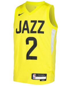 Alternative view of Collin Sexton Utah Jazz Nike Youth Swingman Jersey - Icon Edition - Yellow