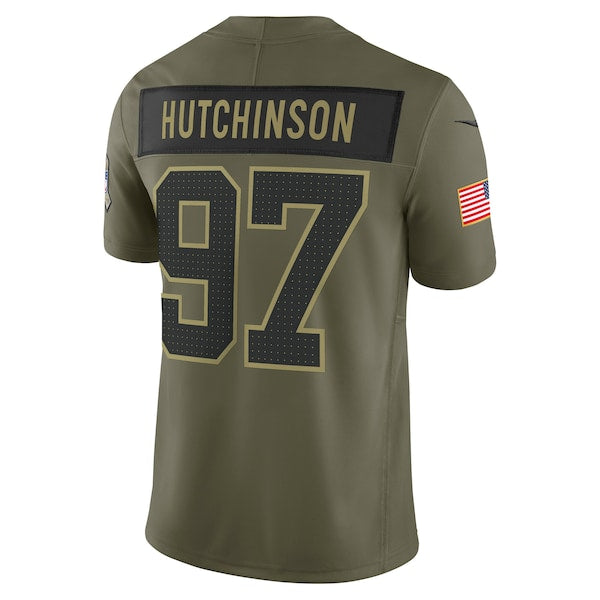 Aidan Hutchinson Detroit Lions Nike 2025 Salute to Service Limited Jersey - Olive - Image 3