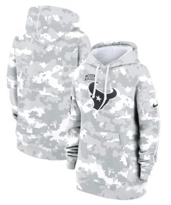 Houston Texans Nike Women's 2024 Salute To Service Club Fleece Pullover Hoodie - Arctic Camo