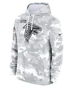 Alternative view of Atlanta Falcons Nike 2024 Salute to Service Club Fleece Pullover Hoodie - Arctic Camo