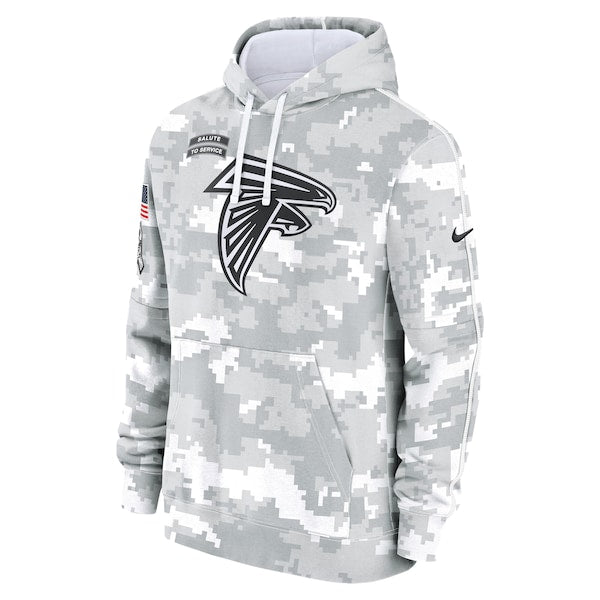 Atlanta Falcons Nike 2024 Salute to Service Club Fleece Pullover Hoodie - Arctic Camo - Image 2
