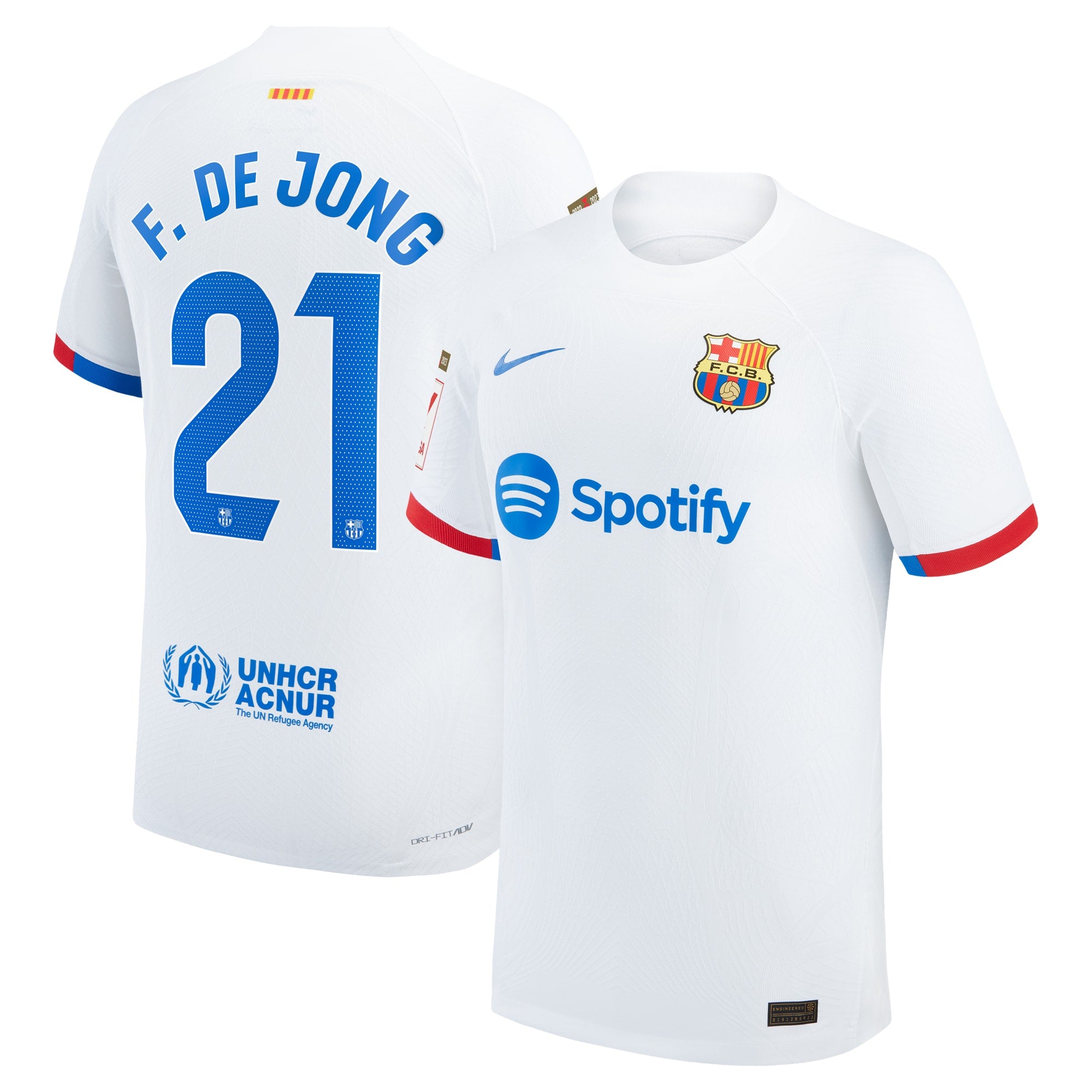 Frenkie de Jong Barcelona Nike 2023/24 Third Authentic Jersey - Aqua/Royal/White - Image 8