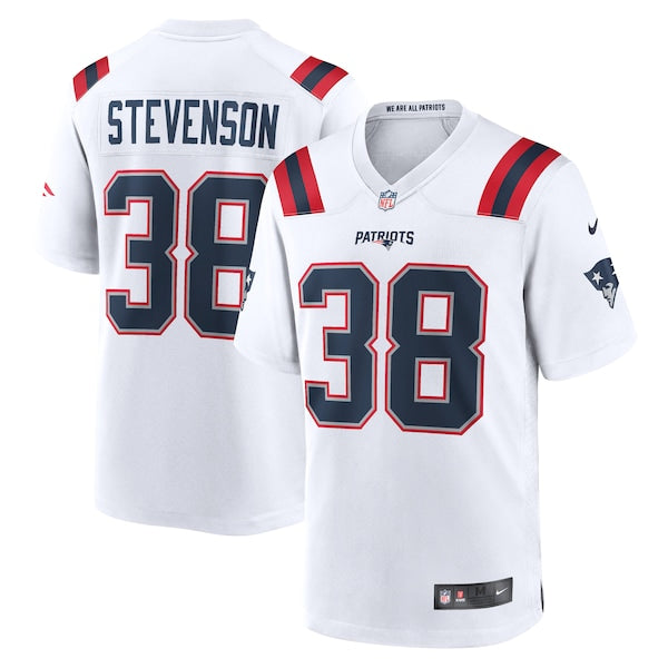 Rhamondre Stevenson New England Patriots Nike Game Player Jersey - White/Navy/Red - Image 2