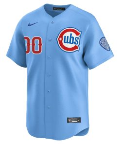 Alternative view of Custom Men's Chicago Cubs Nike Baby Blue 2nd Alternate Limited Jersey - Blue