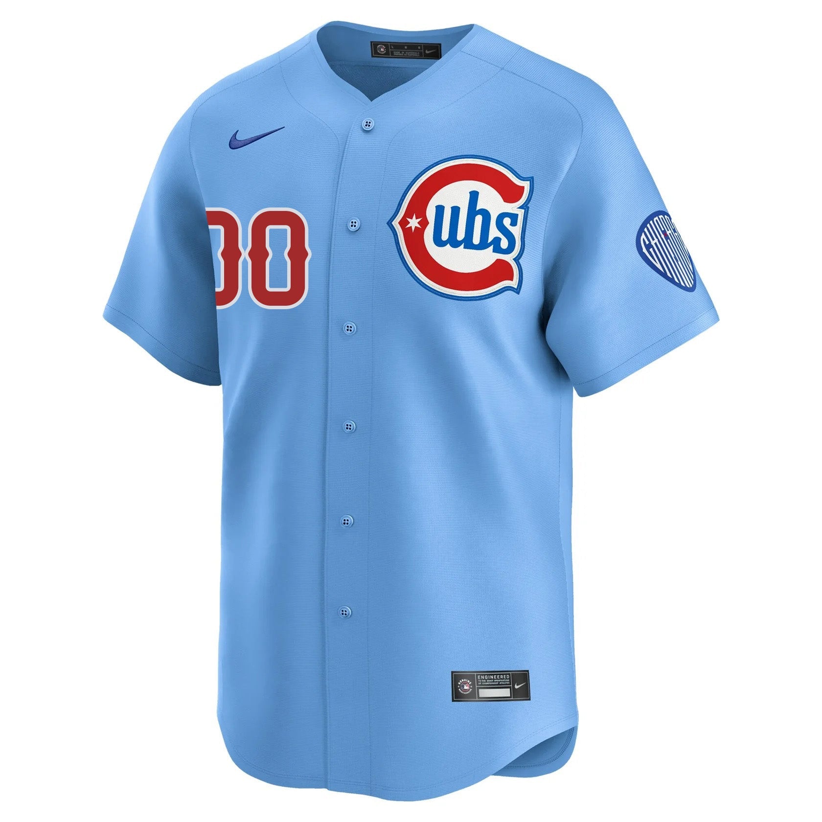 Custom Men's Chicago Cubs Nike Baby Blue 2nd Alternate Limited Jersey - Blue - Image 2