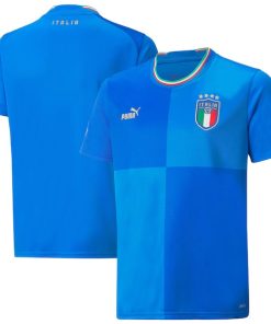 Italy National Team Puma Youth 2022/23 Home Replica Blank Jersey - Blue