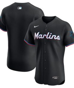 Miami Marlins Nike Alternate Vapor Premier Elite Patch Jersey - Black