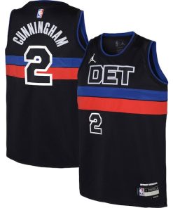 Cade Cunningham Detroit Pistons Jordan Brand Youth Swingman Jersey - Statement Edition - Black