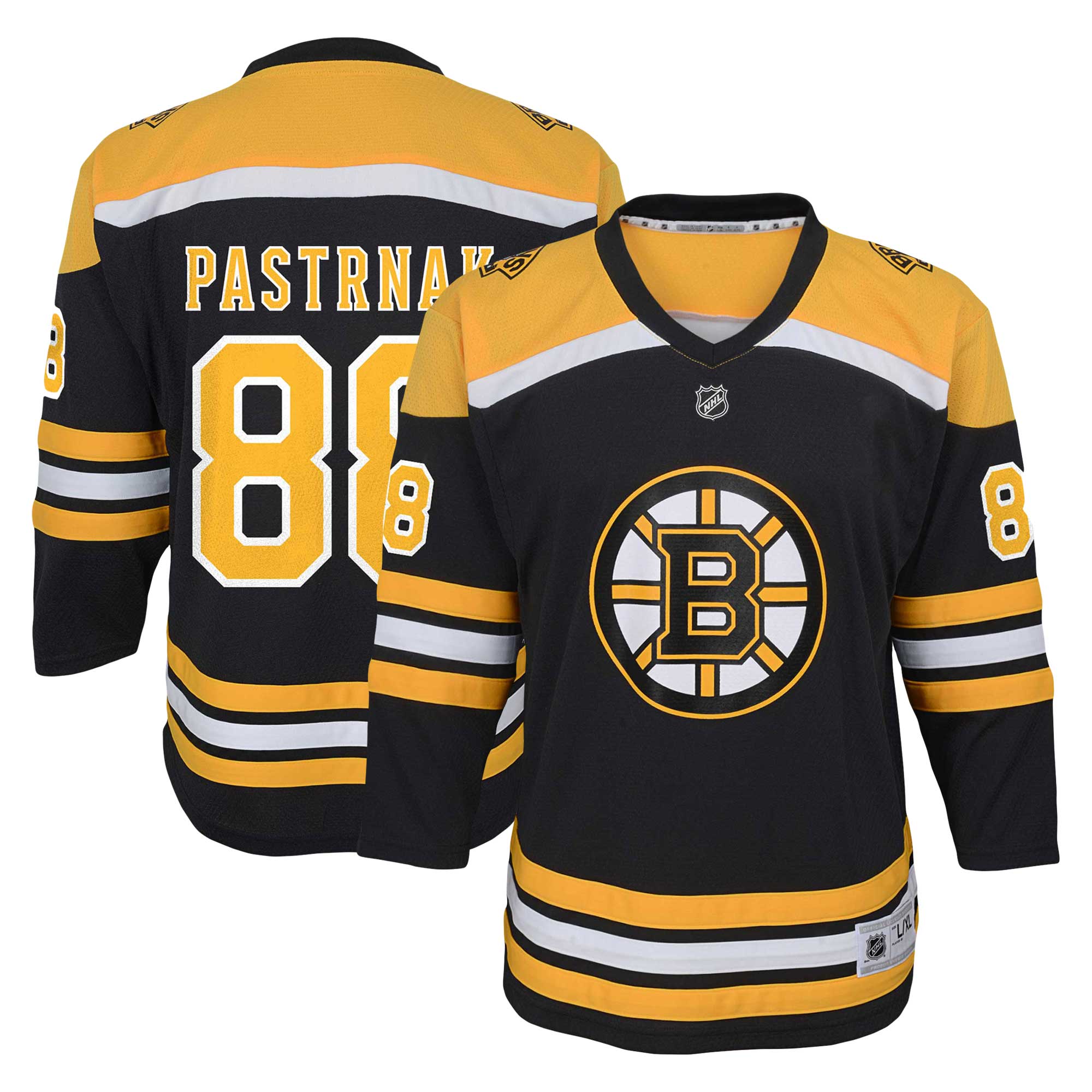 David Pastrnak Boston Bruins Youth Home Replica Player Jersey - White/Black - Image 6