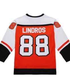 Alternative view of Eric Lindros Philadelphia Flyers 1996-97 Power Play Jersey - Orange/White