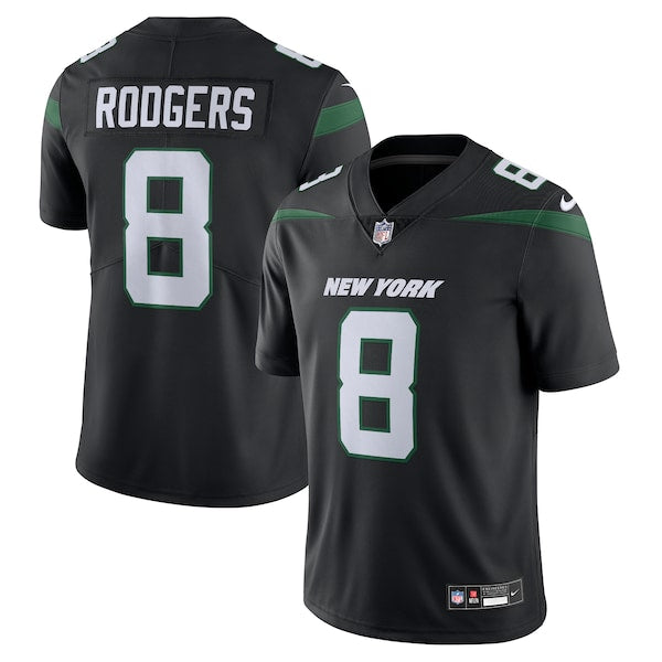 Aaron Rodgers New York Jets Nike Vapor Untouchable Limited Jersey - Black/Green - Image 2