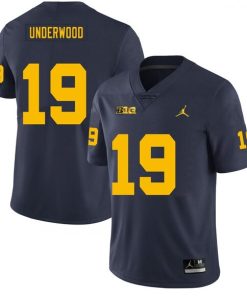 Men's Jordan Brand Bryce Underwood Michigan Wolverines College Football Game Jersey - Navy