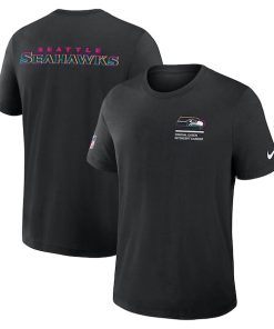 Seattle Seahawks Nike 2025 NFL Crucial Catch Tri-Blend Dri-FIT T-Shirt - Black