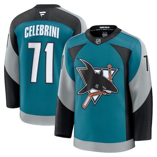 Macklin Celebrini San Jose Sharks Alternate Premium Player Jersey - Teal