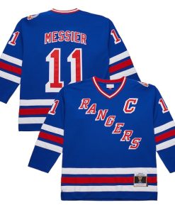 Alternative view of Mark Messier New York Rangers 1993-94 Power Play Jersey - Royal/White