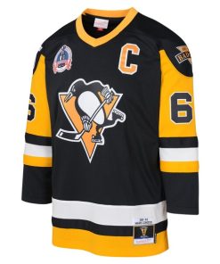 Alternative view of Mario Lemieux Pittsburgh Penguins Youth 1991-92 Blue Line Player Jersey - Black
