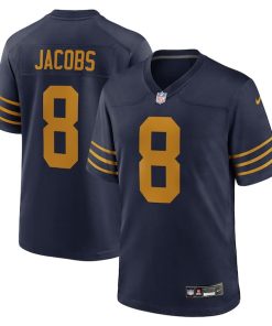Alternative view of Josh Jacobs Green Bay Packers Nike The 1923 Classic Game Jersey - Navy/Green