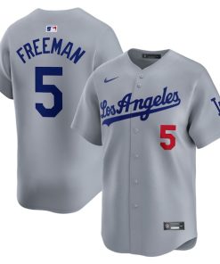 Alternative view of Freddie Freeman Los Angeles Dodgers Nike Away Limited Player Jersey - Gray/White