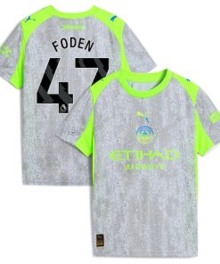 Manchester City Puma Youth 2025/26 Third Replica Jersey - Green/Neon Green