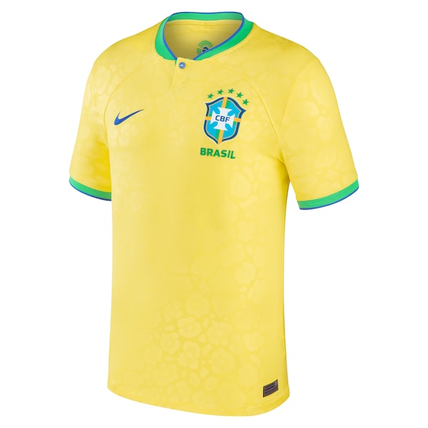 Brazil National Team Nike 2022/23 Home Breathe Stadium Replica Blank Jersey - Yellow - Image 2