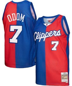 Lamar Odom LA Clippers Hardwood Classics 2000/01 Split Swingman Jersey - Royal/Red