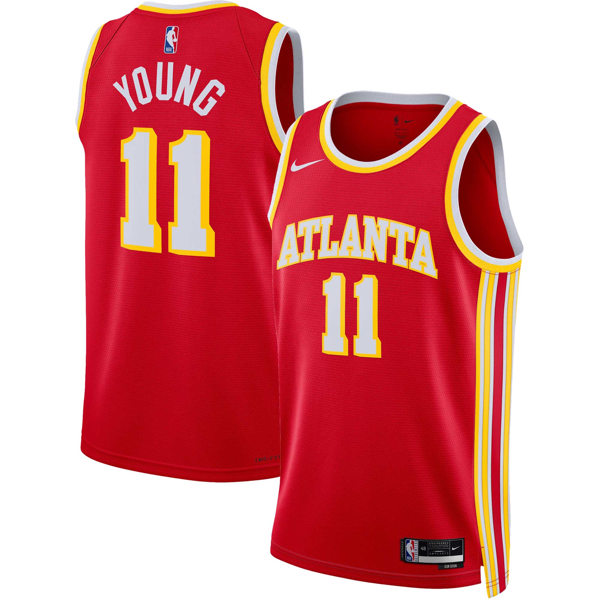 Trae Young Atlanta Hawks Nike Unisex Swingman Jersey - Association Edition - White/Red - Image 6