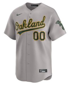 Alternative view of Oakland Athletics Nike Away Limited Custom Jersey - Gray