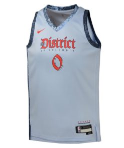 Alternative view of Bilal Coulibaly Washington Wizards Nike Youth 2024/25 Swingman Player Jersey - City Edition - Light Blue