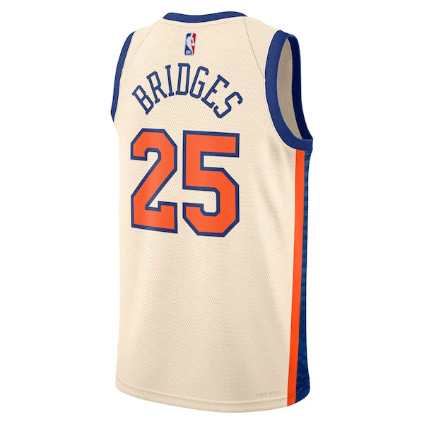 Mikal Bridges New York Knicks Nike Unisex 2025/26 Swingman Jersey - Cream - City Edition - Image 3