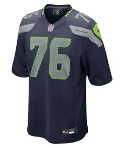 Alternative view of Grey Zabel Seattle Seahawks Nike 2025 NFL Draft First Round Pick Game Jersey - College Navy