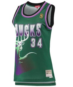 Alternative view of Ray Allen Milwaukee Bucks Women's 1996/97 Hardwood Classics Swingman Jersey - Green