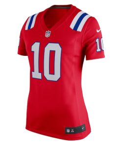 Alternative view of Mac Jones New England Patriots Nike Women's Game Jersey - Red