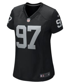 Alternative view of Janarius Robinson Las Vegas Raiders Nike Women's Team Game Jersey -  Black