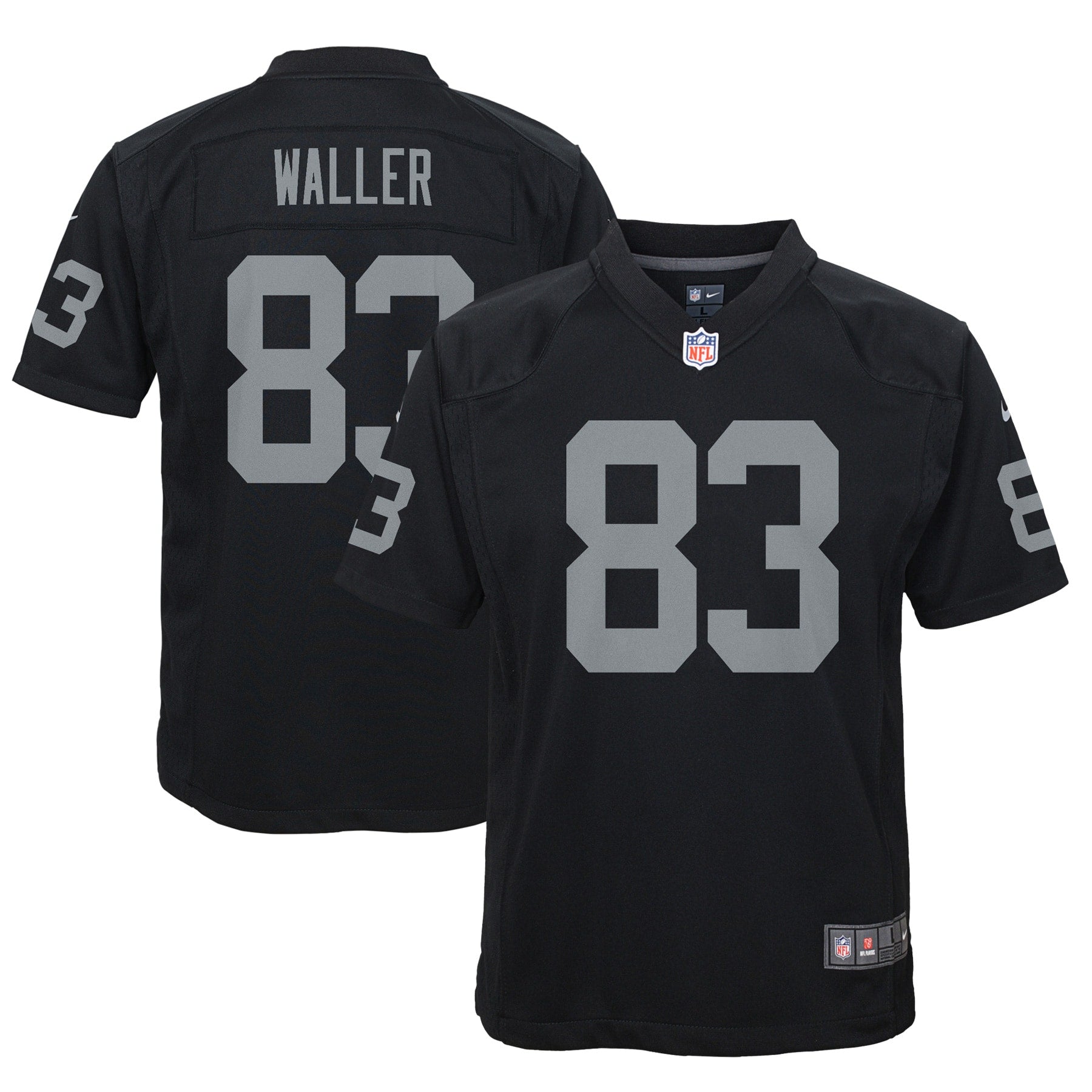 Darren Waller Las Vegas Raiders Nike Youth Alternate Game Jersey - White/Black - Image 5