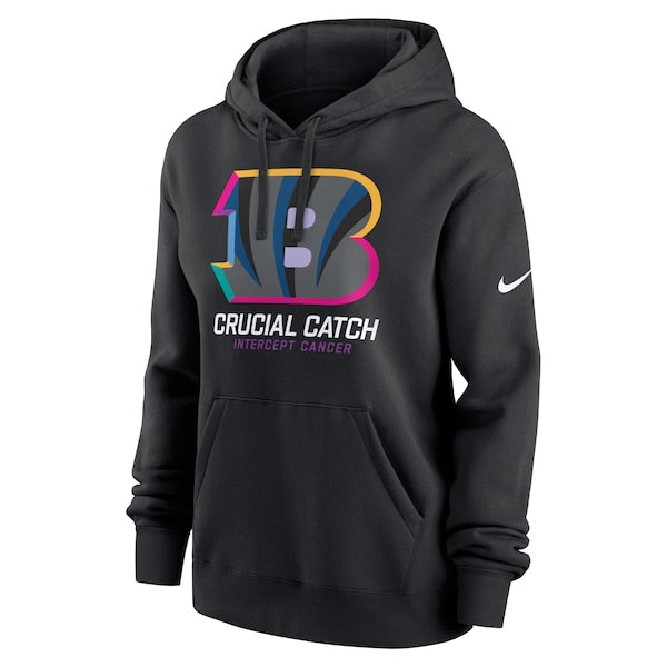 Cincinnati Bengals Nike Women's 2024 NFL Crucial Catch Club Pullover Hoodie - Black - Image 2