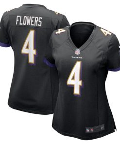Zay Flowers Baltimore Ravens Nike Women's Team Game Jersey - Black/Purple