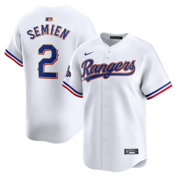 Marcus Semien Texas Rangers Nike 2024 Gold Collection Limited Player Jersey?ยจC White