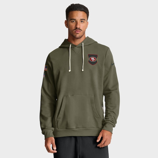 San Francisco 49ers Nike 2025 Salute to Service Sideline Standard Issue Dri-FIT Hoodie - Olive
